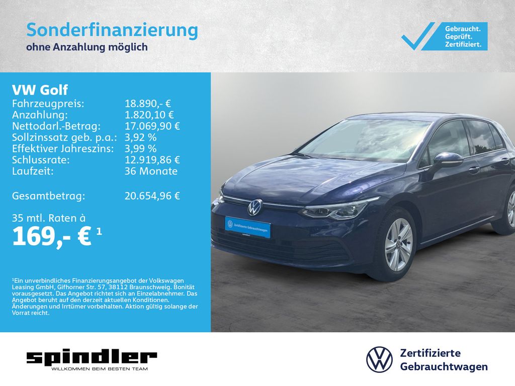 Golf VIII Life 1.5 TSI/ Navi, CarPlay, LED+, RFK