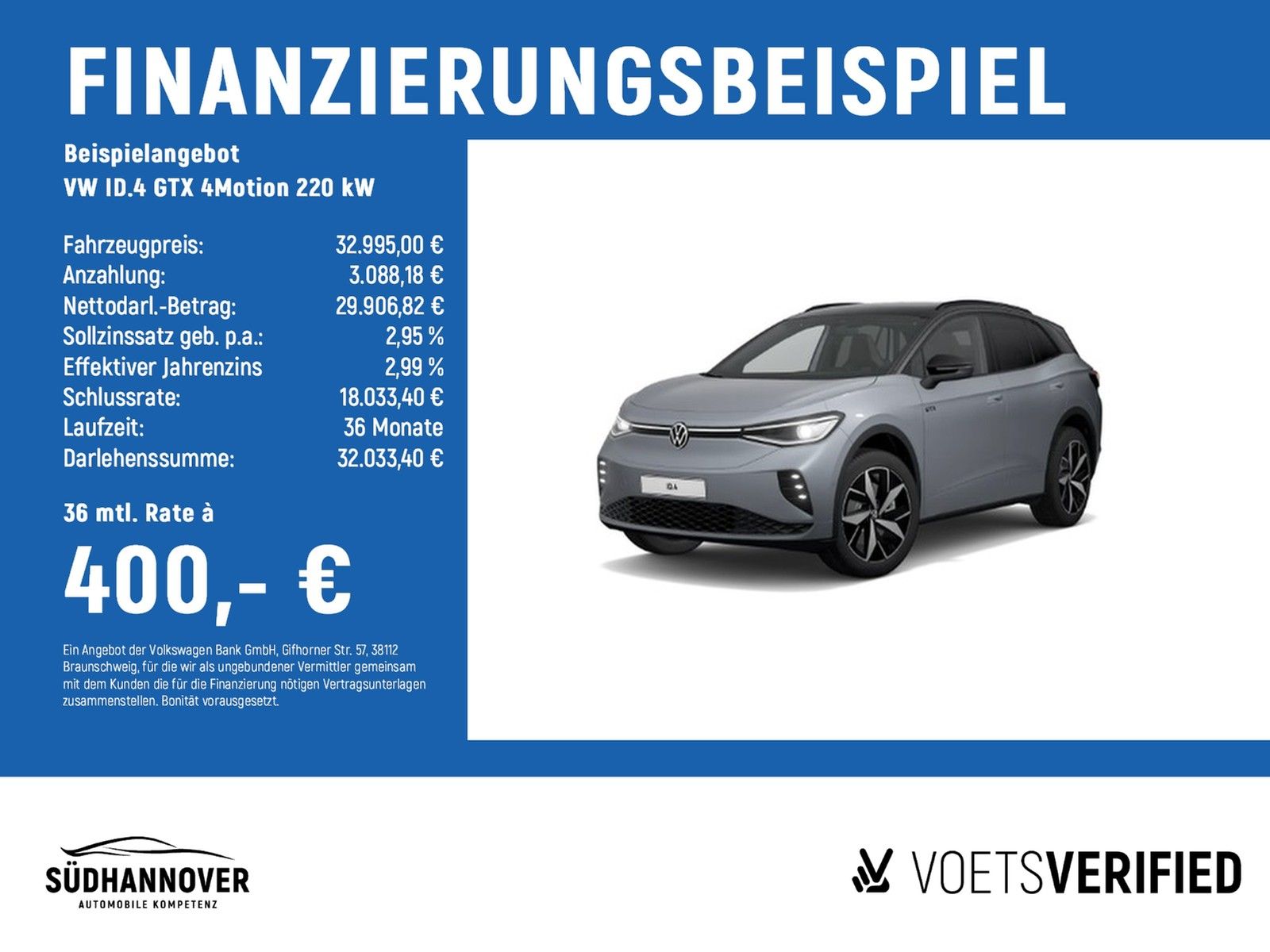 VW ID.4 GTX 4Motion 220 kW PANO+NAVI+SHZ+RearView