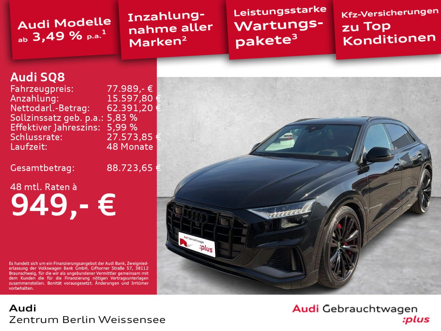 Audi SQ8 4.0 TFSI TIP-TRO*QUA*MATRIX*AHK*PANO*STHZG* imagem 2