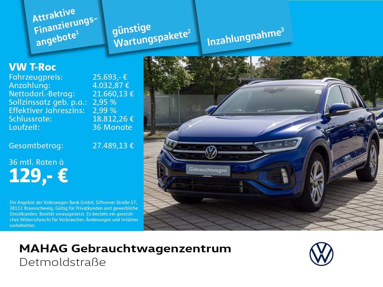 Volkswagen T-Roc R-Line 2.0 TDI AHK LED+ Navi ParkAssist Re imagem 2