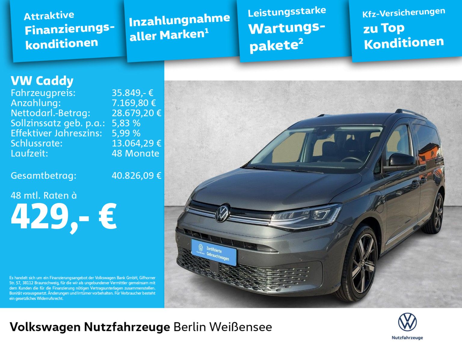 Volkswagen Caddy 1.5 TSI eHybrid Style*1,99% FIN*LED*NAV*AG imagem 2