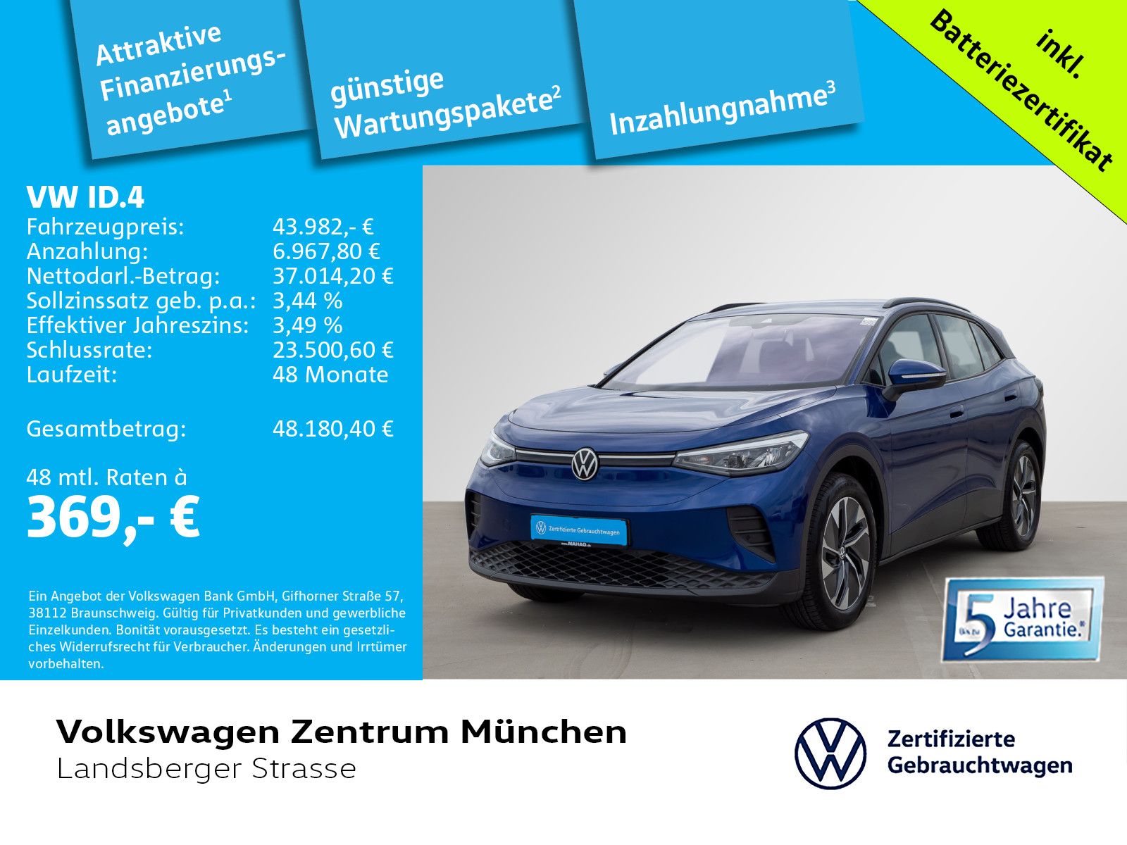 Volkswagen ID.4 Pro 210kW 82kWh Wärmepumpe AHK ACC CCS LED foto 2