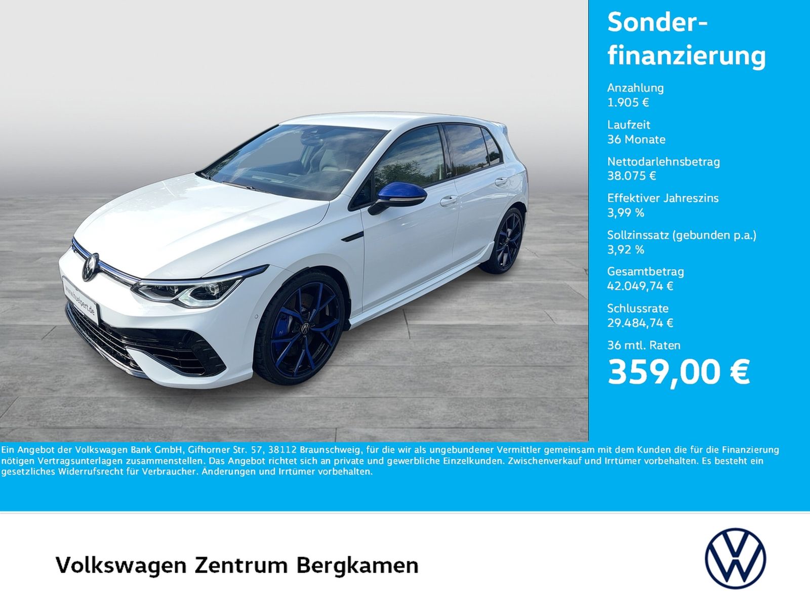 Volkswagen Golf VIII2.0 R 20 YEARS 4X4 AKRAPOVIC LEDER LM19 foto 1