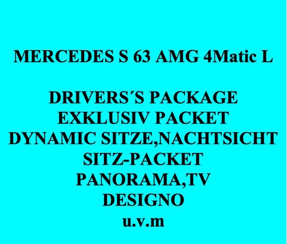 Mercedes-Benz S 63  4Matic LANG AMG Driver's PACKAGE,EXKLUSIV