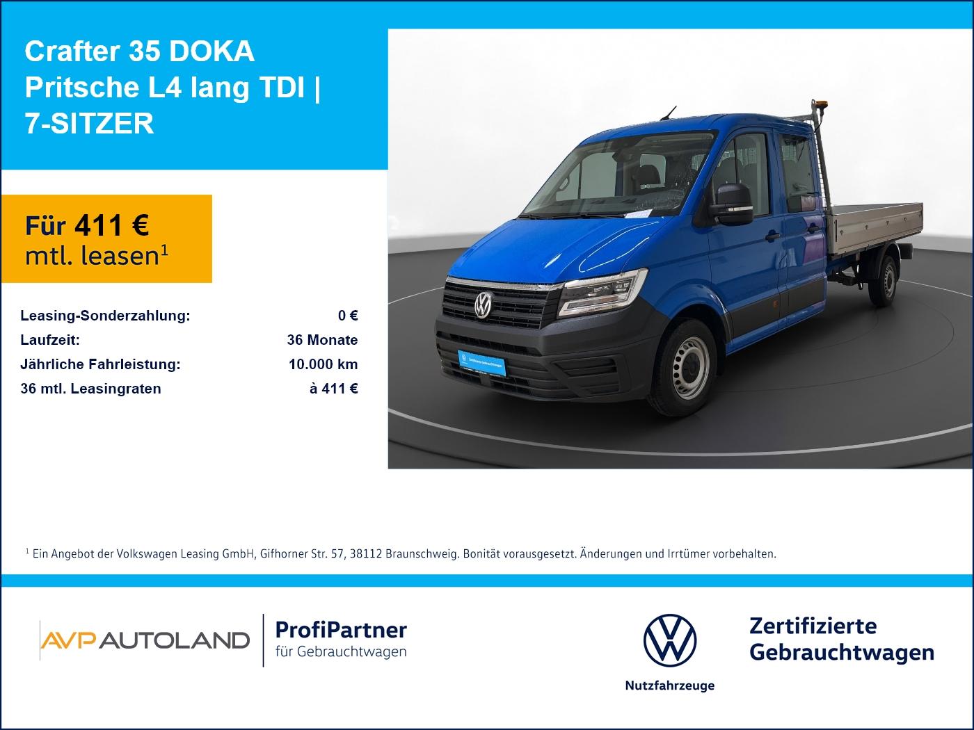Volkswagen Crafter 35 DOKA Pritsche L4 lang TDI | 7-SITZER