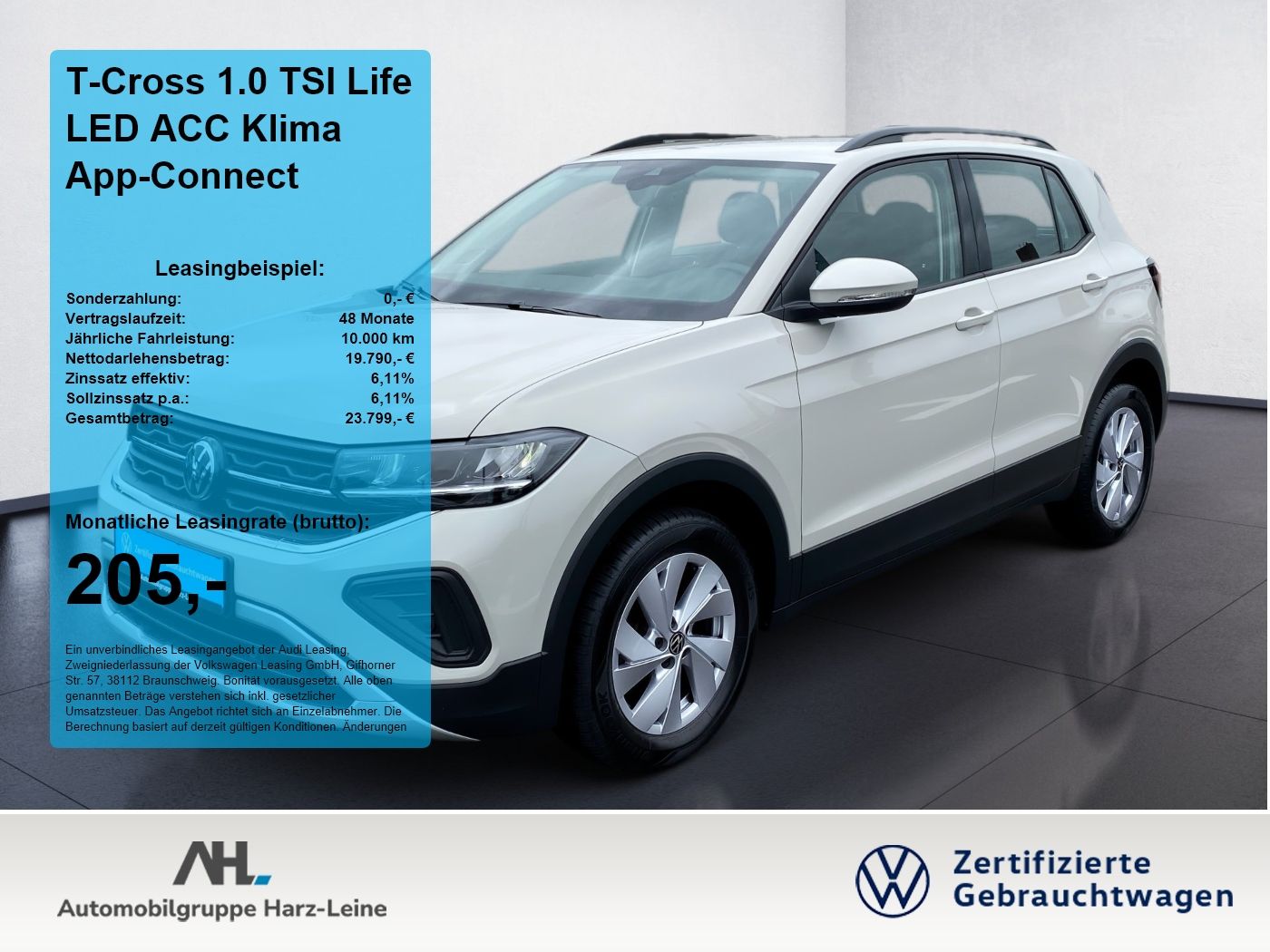 Volkswagen T-Cross 1.0 TSI Life LED ACC Klima App-Connect