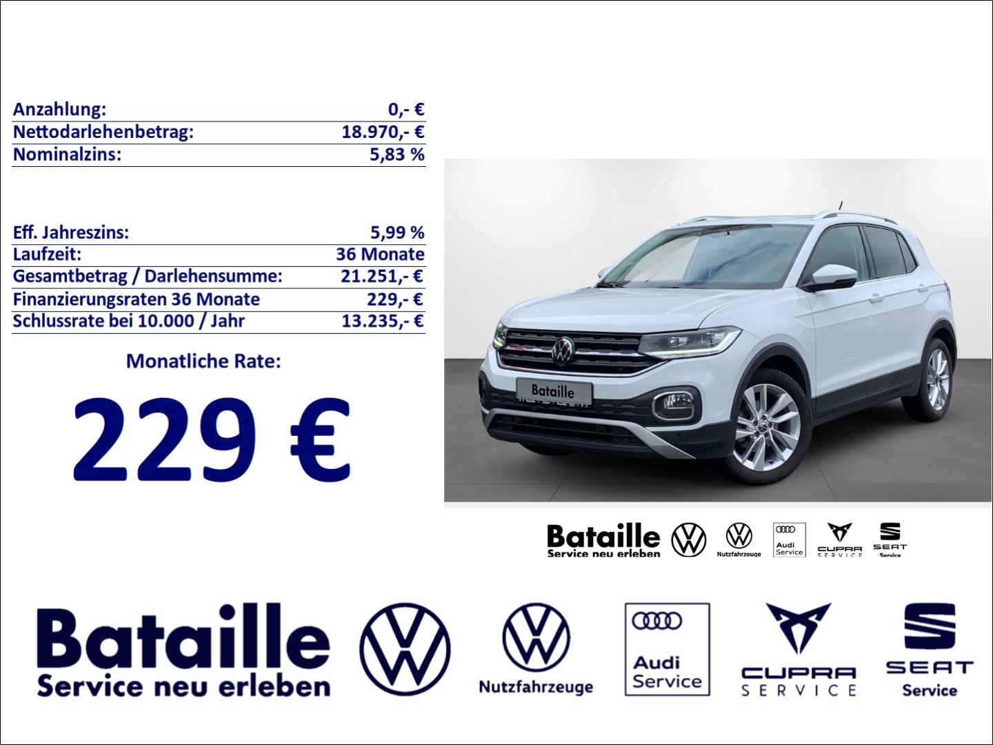 Volkswagen T-Cross 1.0 TSI Style Navi LED ACC SHZ Klima