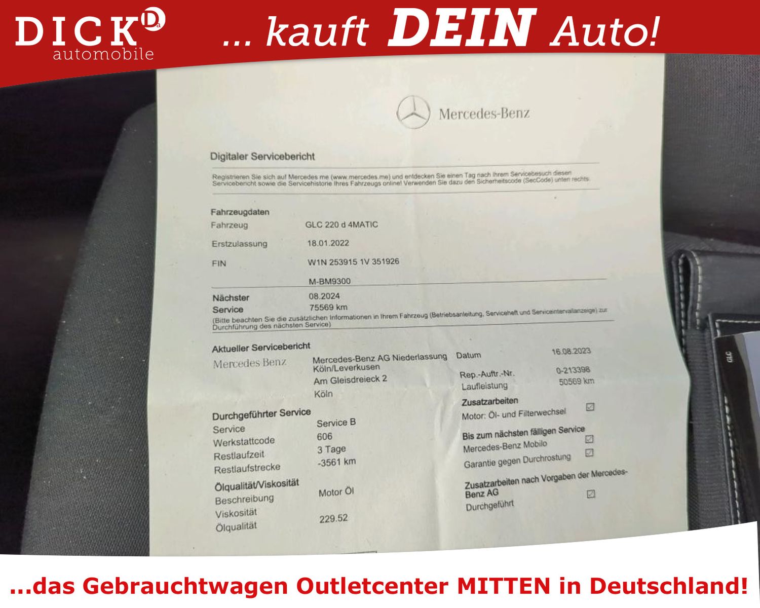 Fahrzeugabbildung Mercedes-Benz GLC 220d 4Mat 9G LED/NAVI/ACC/SHZ/RFK/8Fa