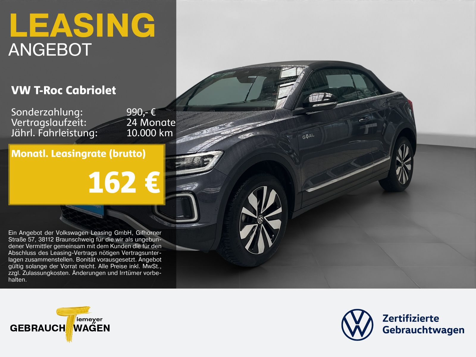Volkswagen T-Roc Cabriolet 1.0 TSI GOAL NAVI RÜCKFAHRKAMERA