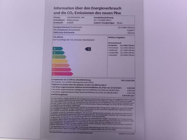 Fahrzeugabbildung Volkswagen ID.7 Tourer Pro S 210 kW (286 PS) 86 kWh 1-Gang-