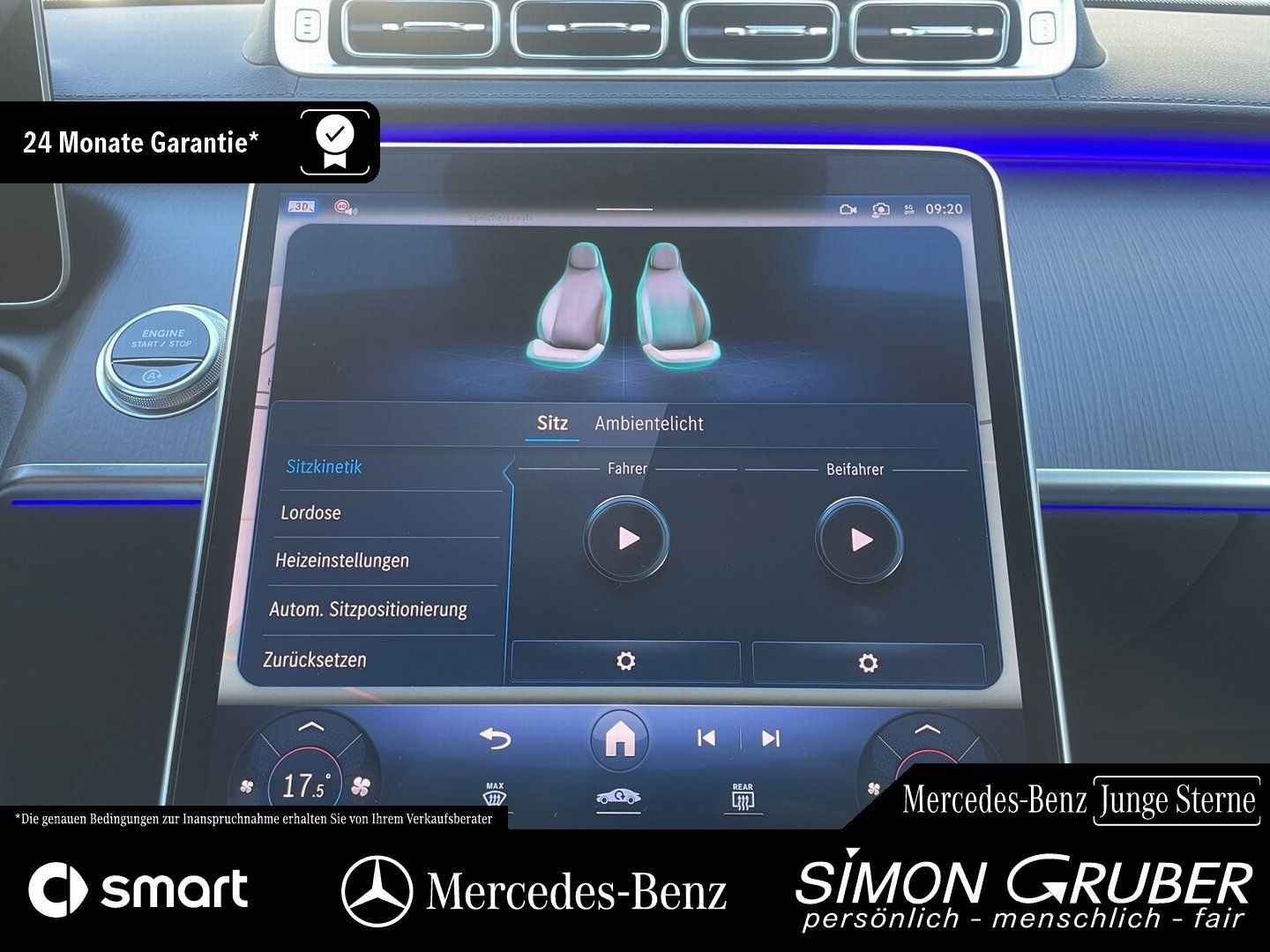 Fahrzeugabbildung Mercedes-Benz S 350 d 4M 20"AMG Burm Pano Aktiv Ambi Guard 360