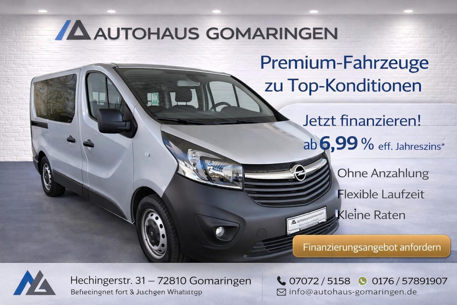 Opel Vivaro B Combi L1H1*Klima*9-Sitze*AHK*SCHECKHEFT