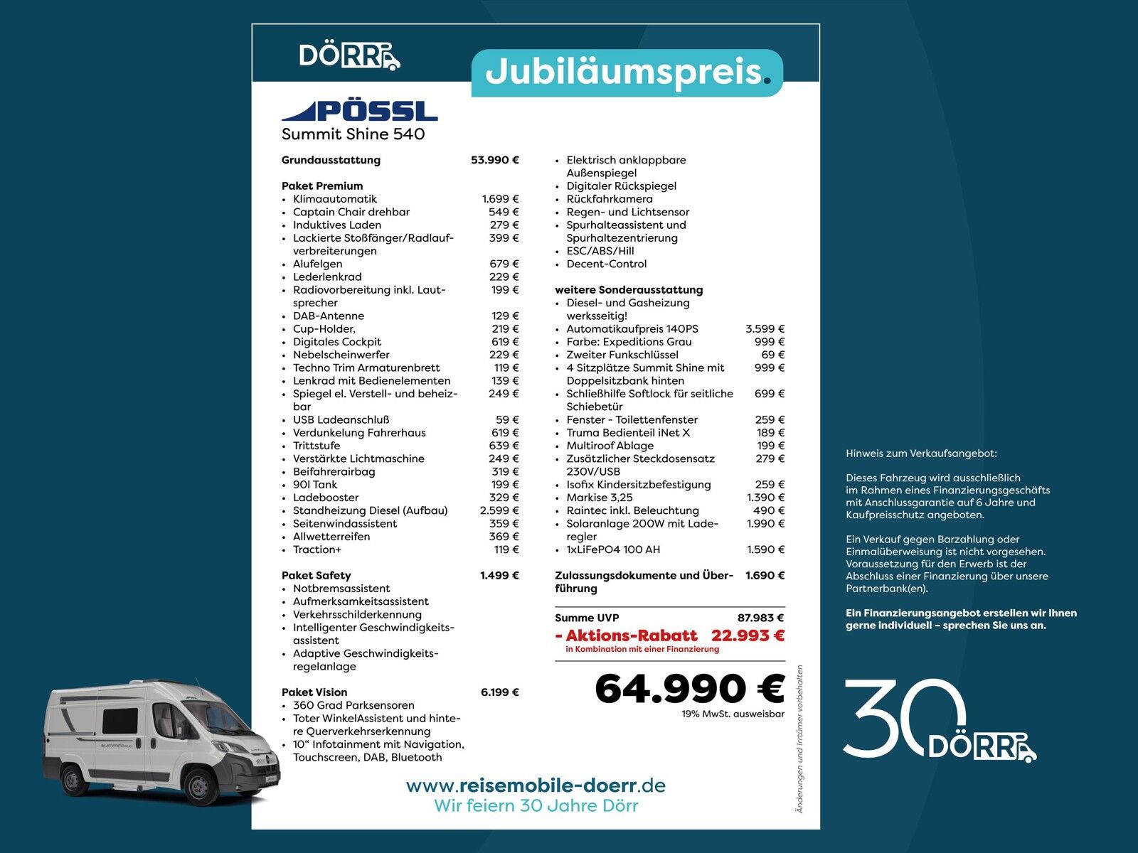 Fahrzeugabbildung Pössl Summit Shine 540 Citroen 140 PS Lithium,Solar