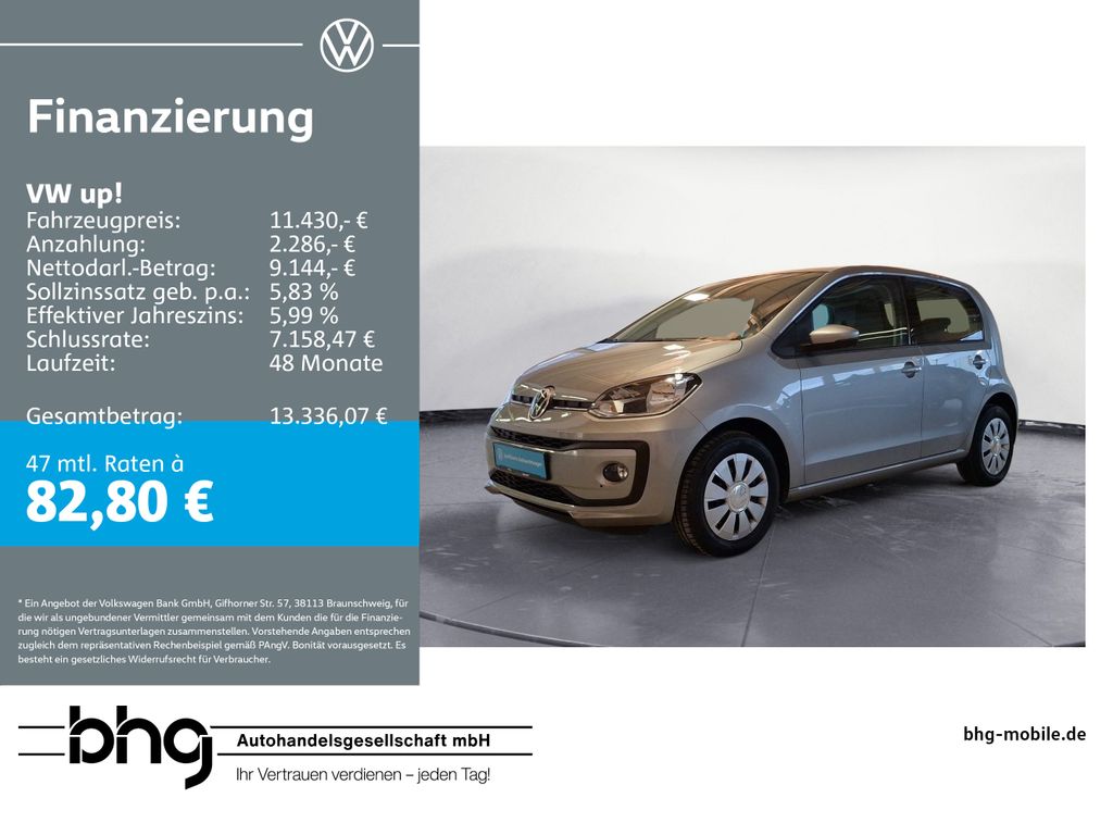 Volkswagen up! 1,0 l move 5-Gang Sitzheizung