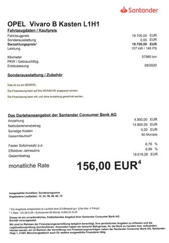 Fahrzeugabbildung Opel Vivaro B Kasten 1,6 CDTI L1H1 2,9 T >57.980KM<