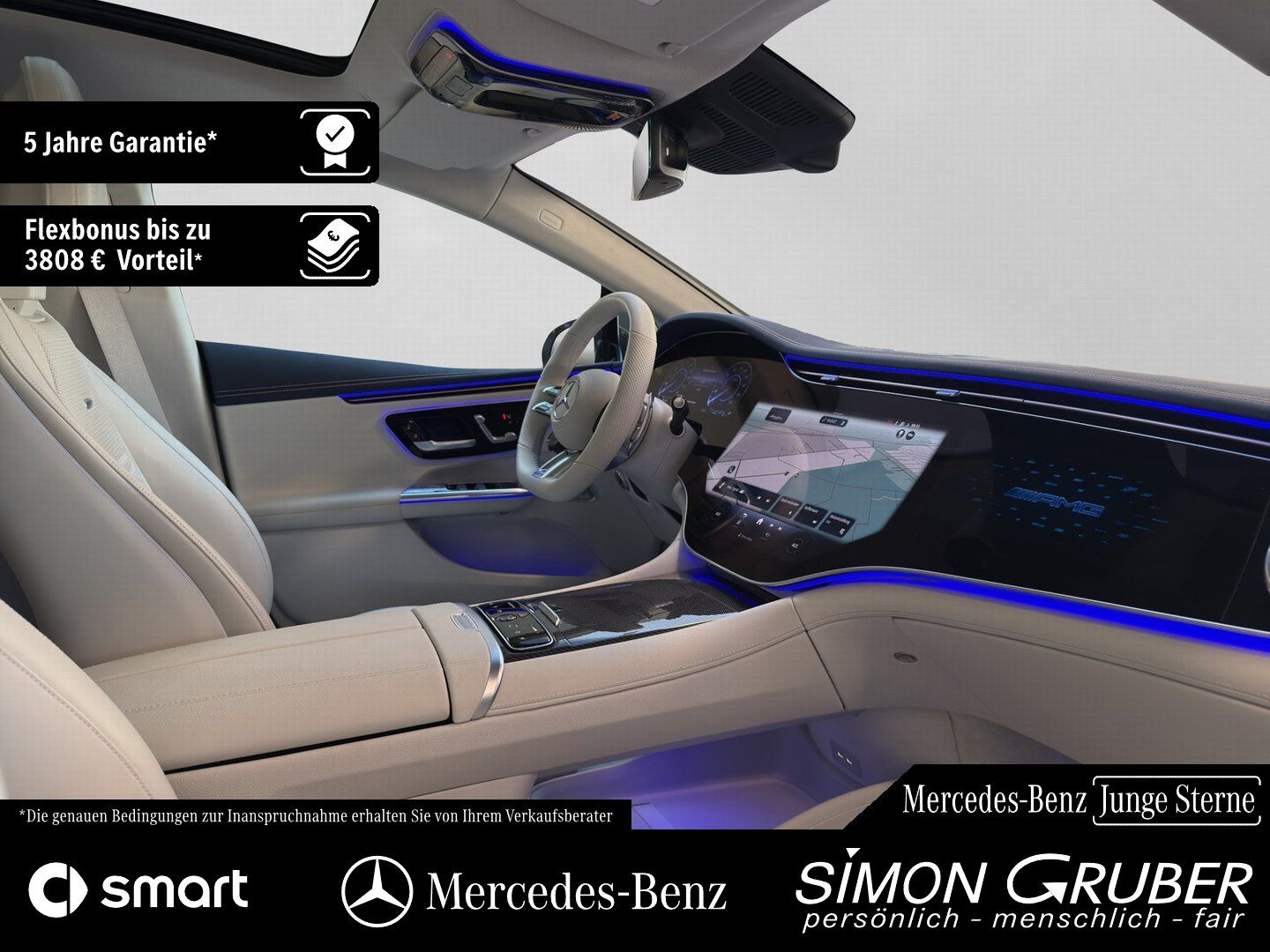 Fahrzeugabbildung Mercedes-Benz EQE 43 4M AMG Night Hyper Pano Carbon Nappa TV