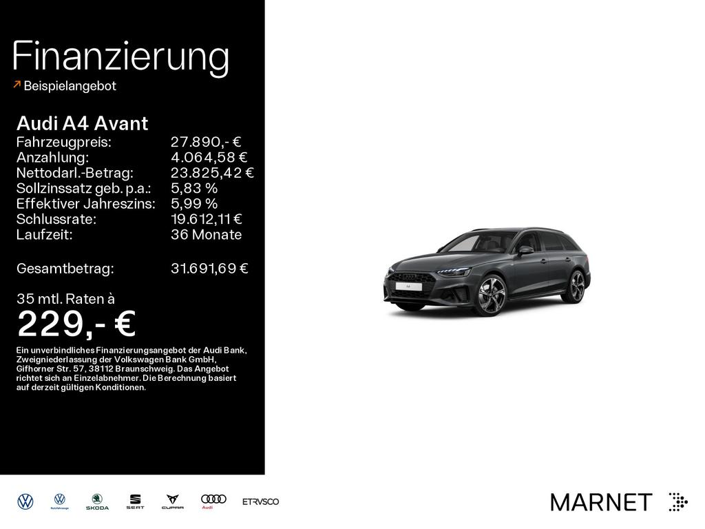 Audi A4 Avant 40 TFSI S line Compet PanoNaviLEDAH 2022