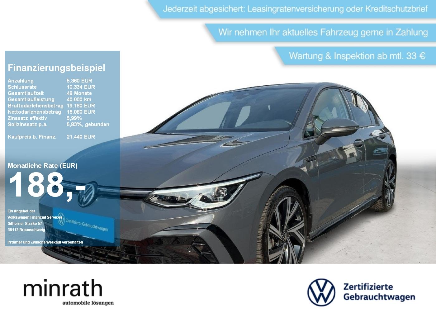 Volkswagen Golf VIII R-Line 1.5 TSI ACC+LED+NAVI+APP+RFK+SH