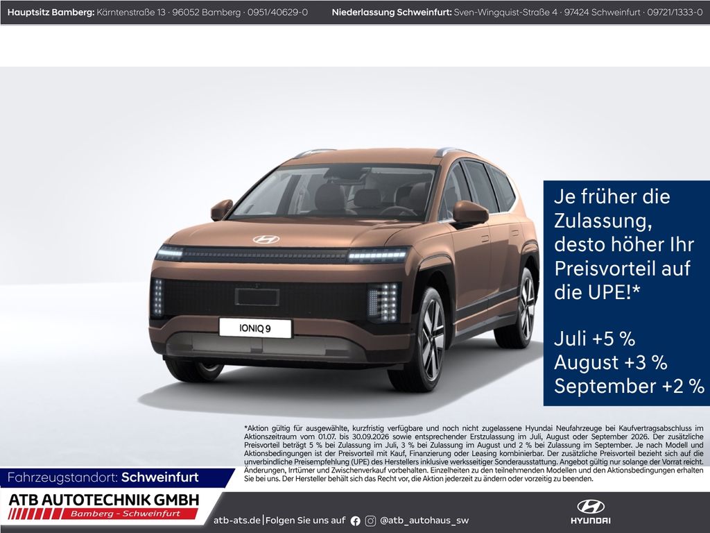 Hyundai IONIQ 9 TECHNIQ 110 kWh Heckantrieb HUD Navi Mem