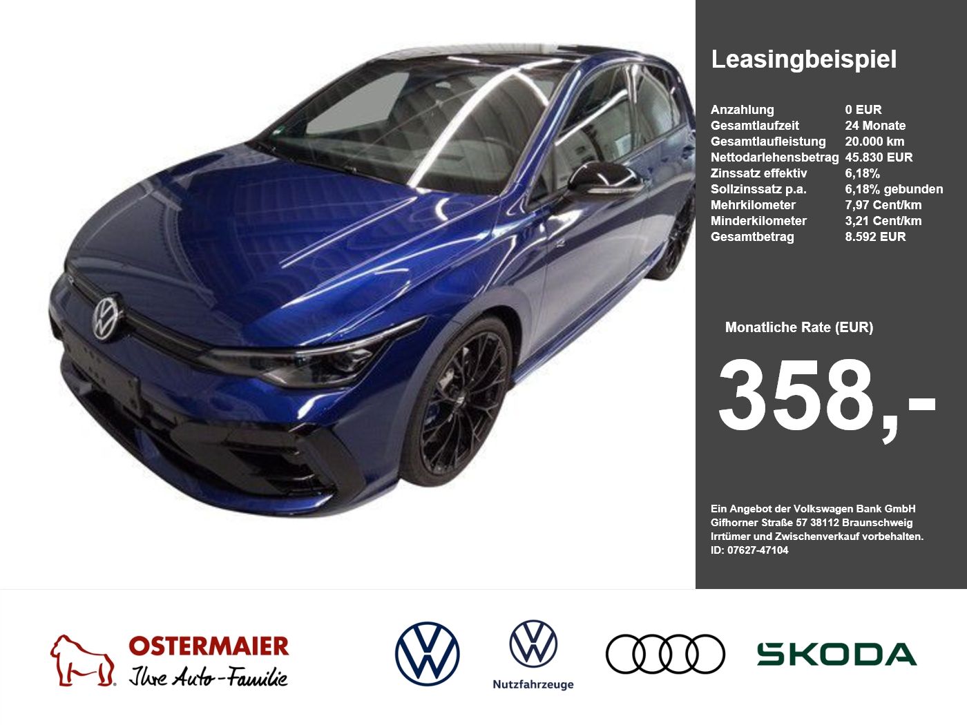 Volkswagen Golf VIII R BLACK 333PS NP.69T PANO.AHK.HEAD-UP.
