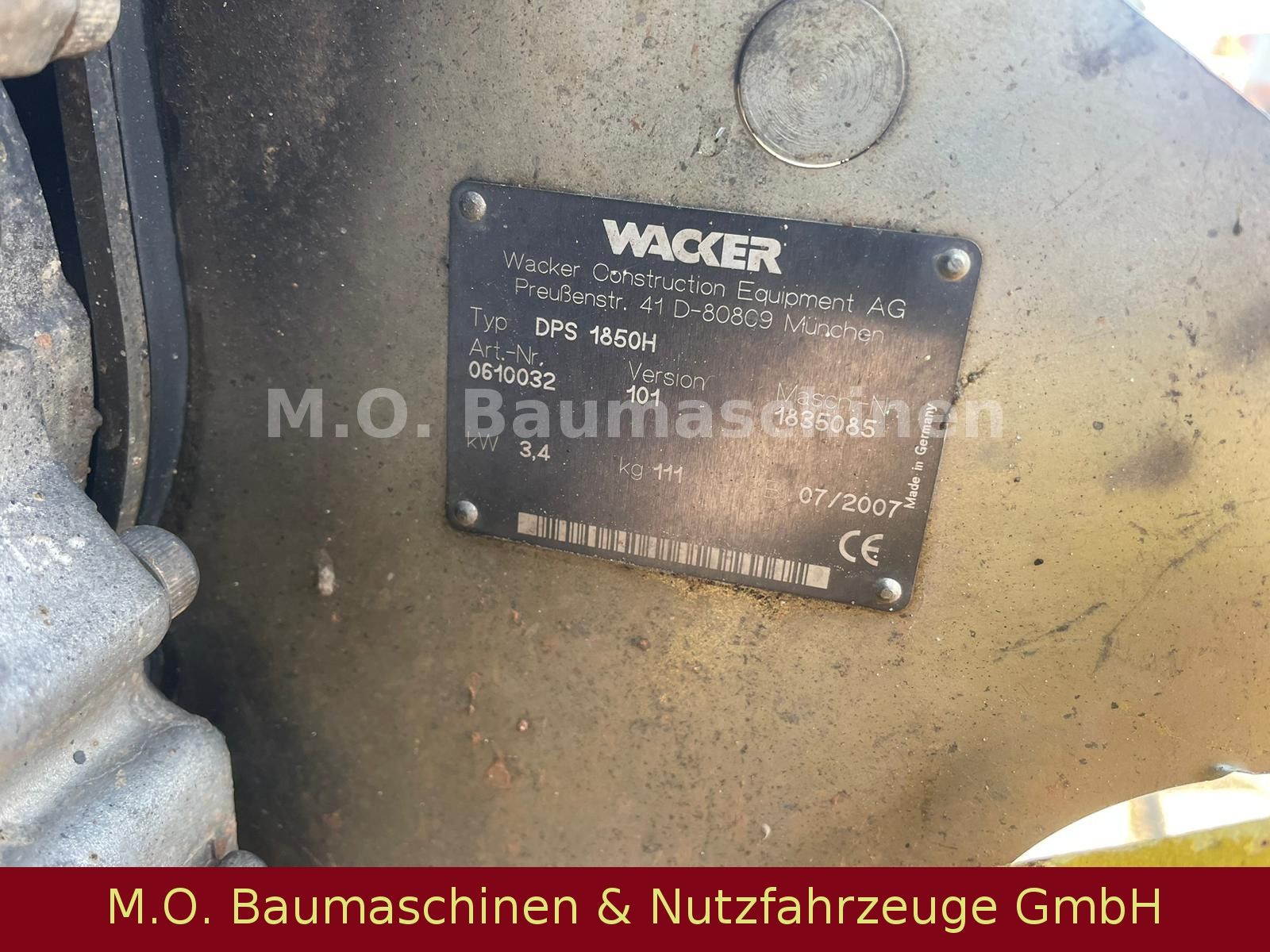 Fahrzeugabbildung Wacker WP 1550 Aw / Rüttelplatte / 96 Kg