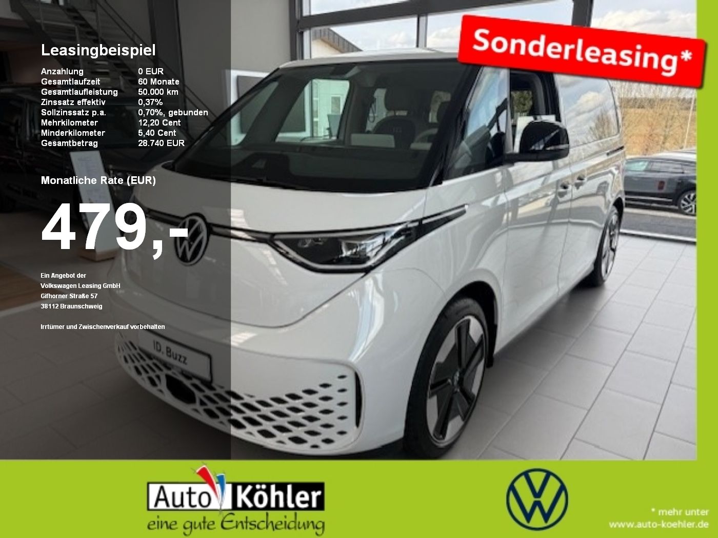 Volkswagen ID.Buzz Pro 77 kWh Radstand: 2989 mm AHK