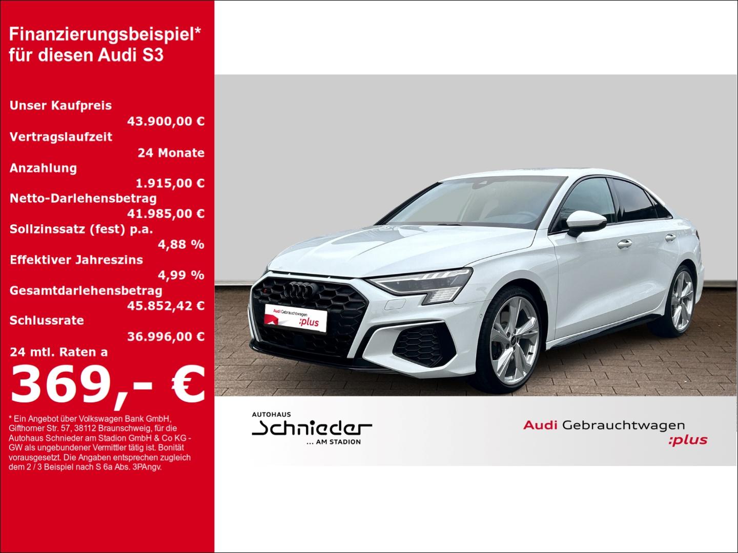 Audi S3 Limousine 2.0 TFSI quattro MATRIX-LED+B&O+KAM