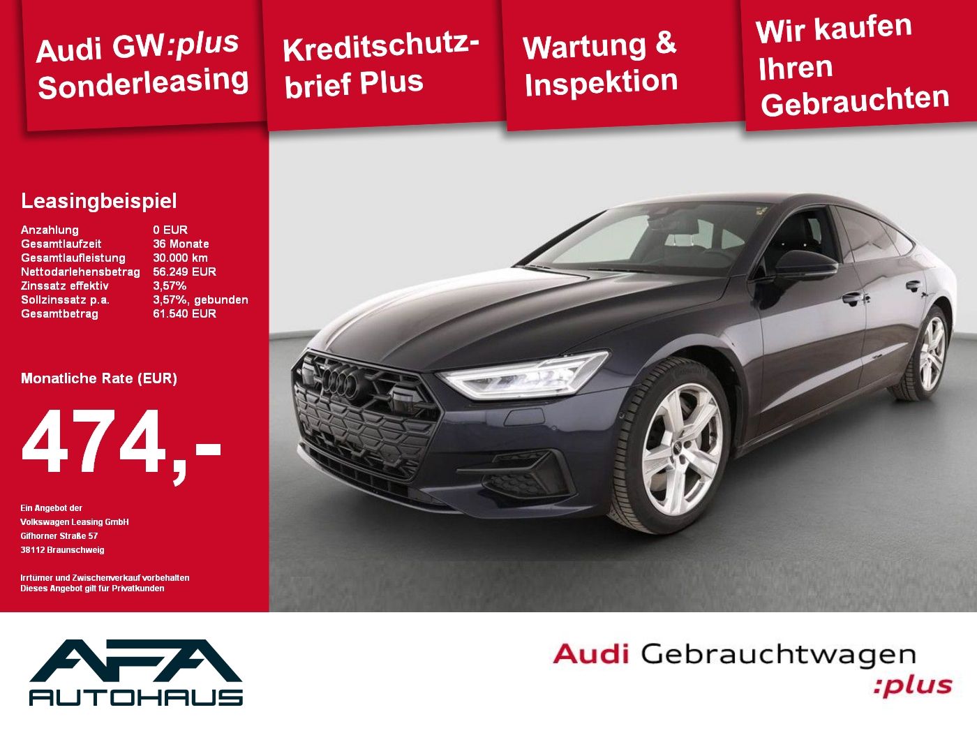 Audi A7 Sportback 50 TFSI e qu. AHK*360°*Leder*20Zoll