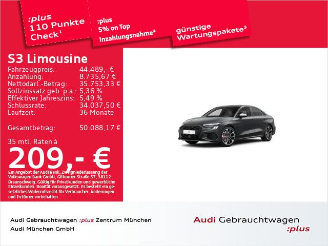 AUDI S3 Limousine TFSI S tronic Pano/Matrix/S-Sitze/V