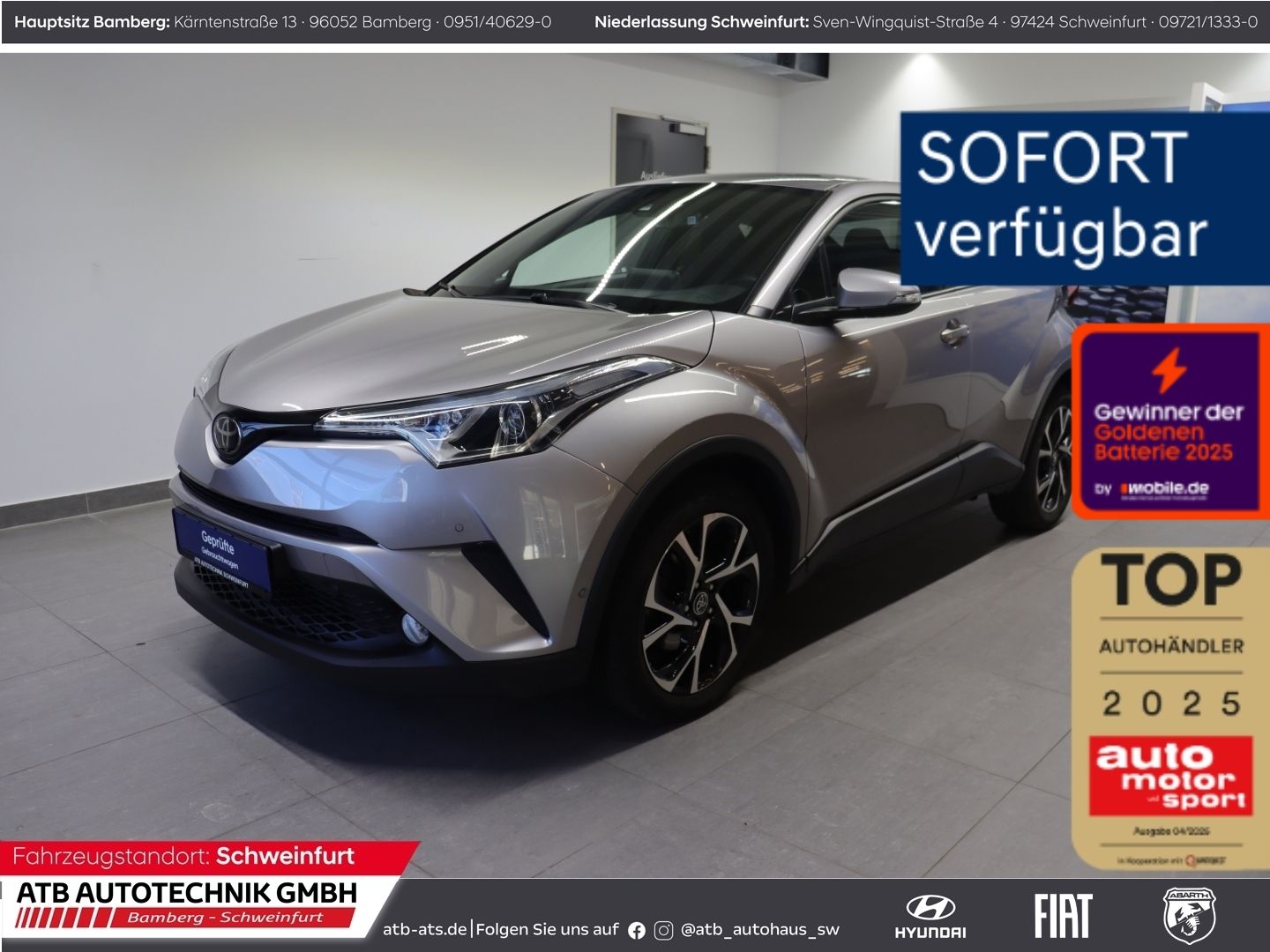 Fahrzeugabbildung Toyota C-HR Team D 1.2l Turbo Navi ACC DAB SHZ LenkradH
