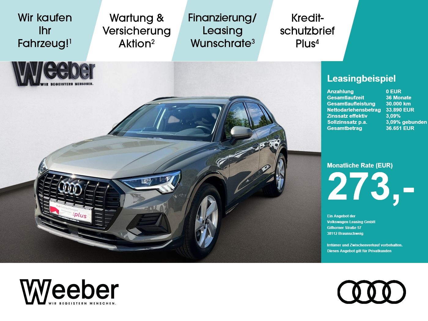 Audi Q3 *AHK*NAVI*LED*5J GAR*BLACKSTYLE*KESSY* AHK