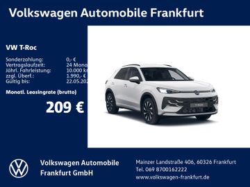 Volkswagen Leasingangebot: Volkswagen T-Roc Life 1.5 l eTSI OPF 85 kW (116 PS) 7-Gang-