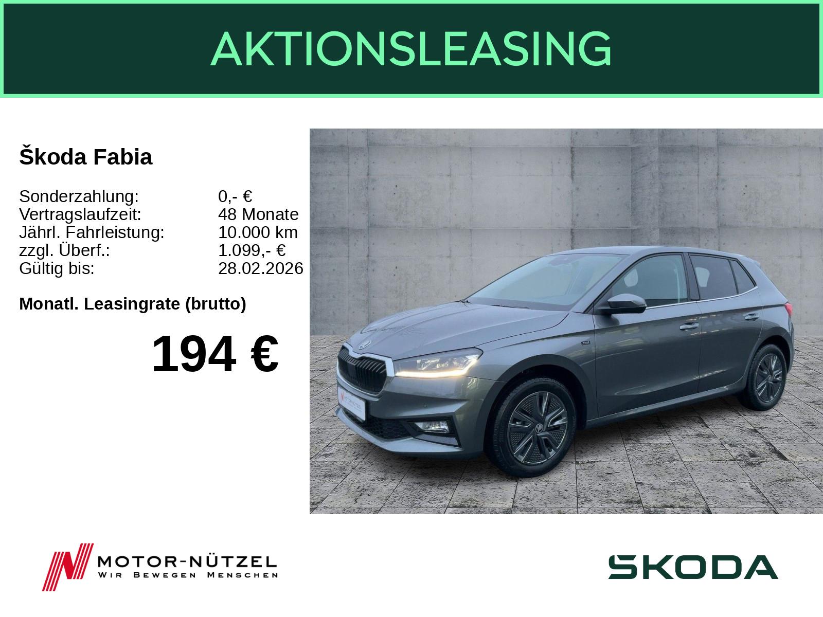 Skoda Fabia Tour 1,0 TSI RFK PDC V+H KLIMA KESSY FSE