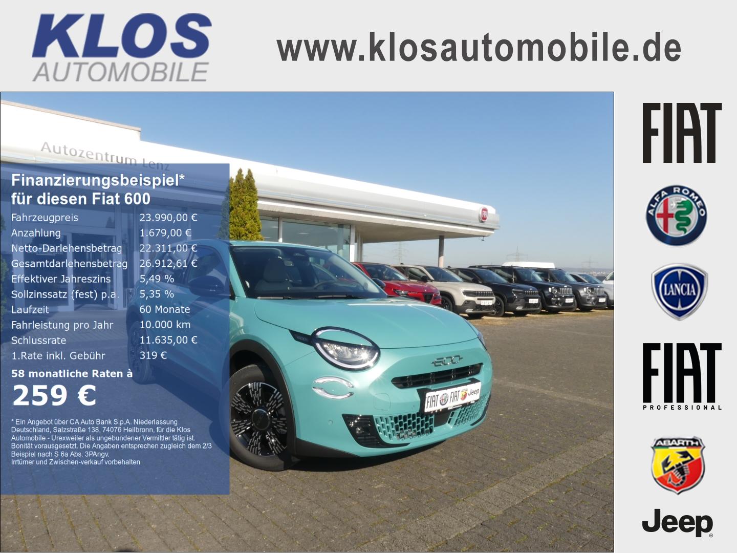 Fiat 600 HYBRID ICON 1.2 110 PS DCT6 KOMFORT NAVI KAM