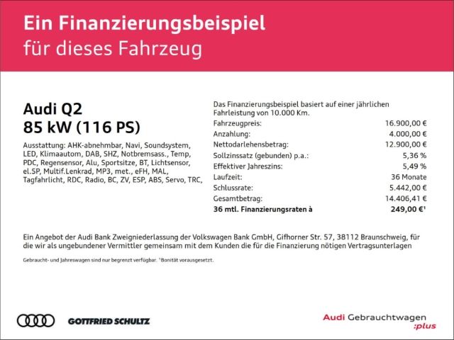 AUDI Q2 30 TFSI MMI PDC AHK LED SHZ SOUNDSYSTEM