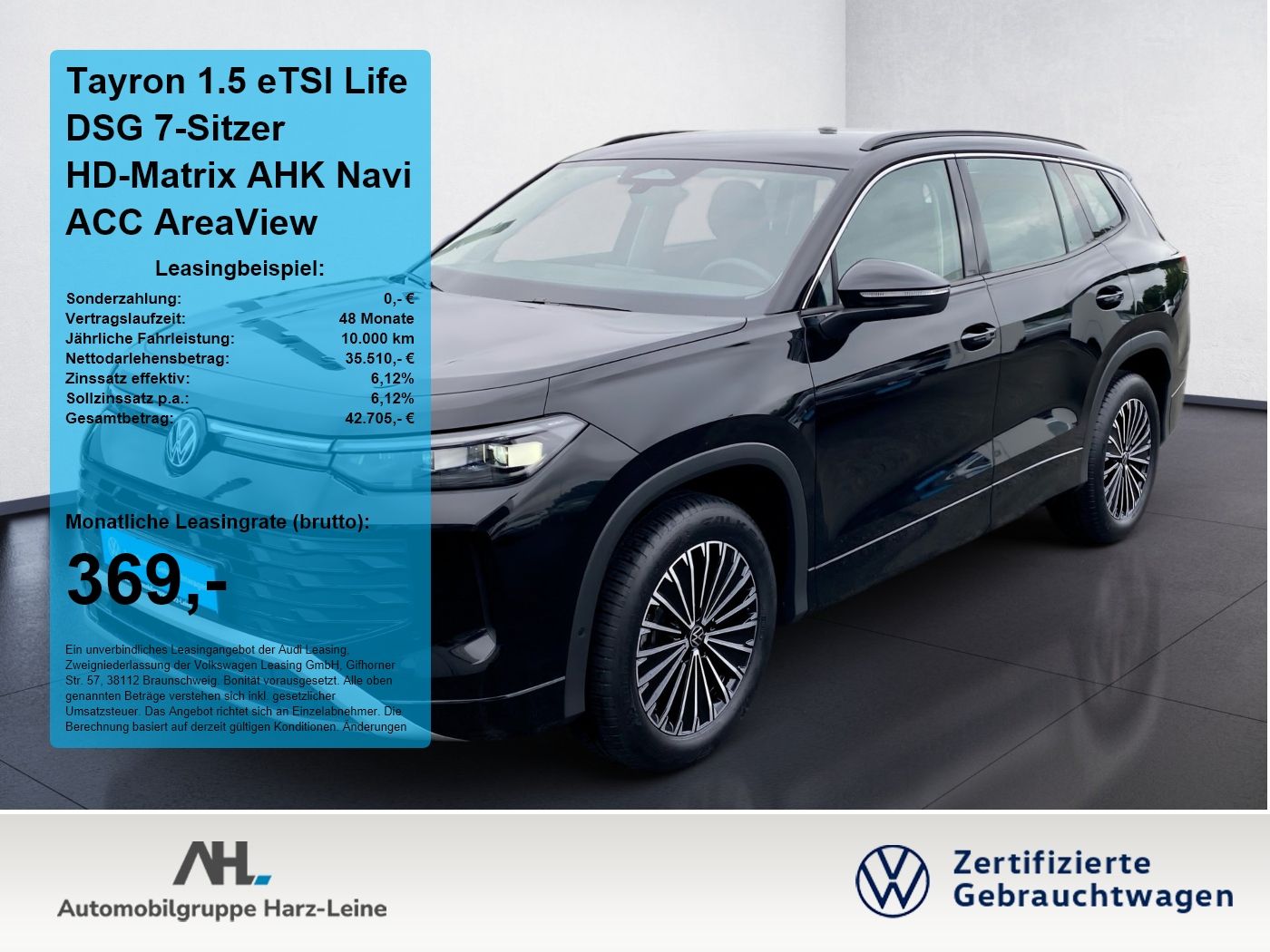 Volkswagen Tayron 1.5 eTSI Life DSG 7-Sitzer HD-Matrix AHK
