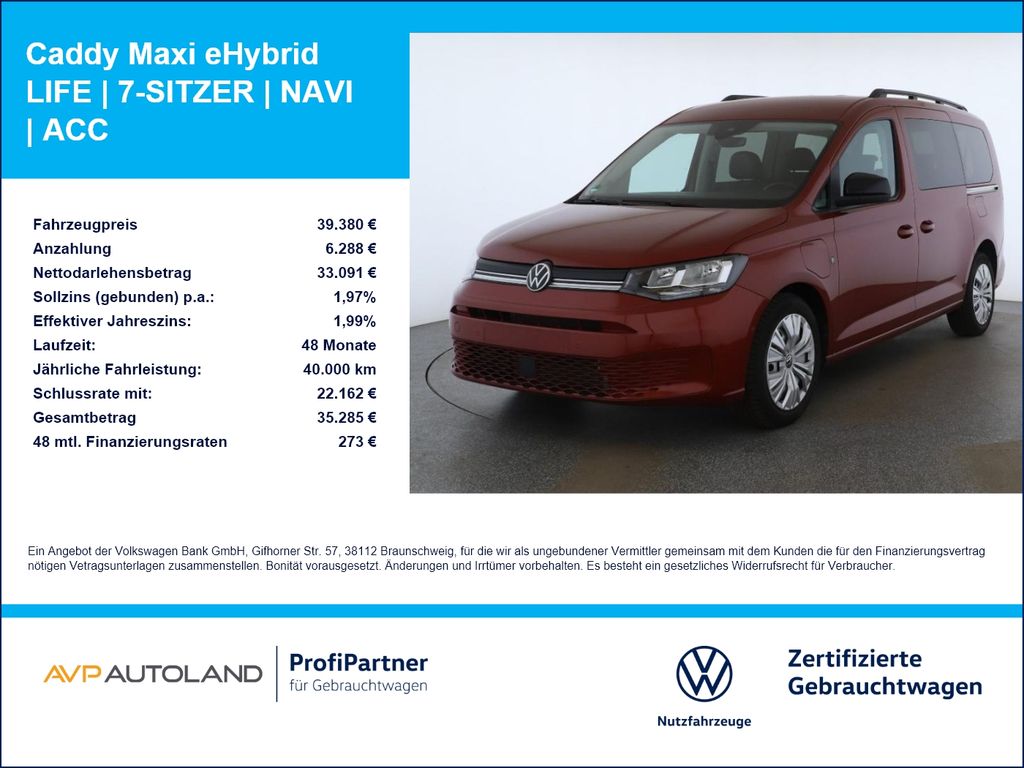 Volkswagen Caddy Maxi eHybrid LIFE | 7-SITZER | NAVI | ACC