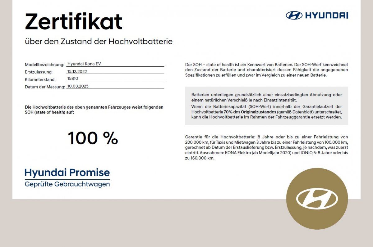 Fahrzeugabbildung Hyundai KONA EV 64kWh TREND NAV-P GARANTIE 1.HD CARPLAY+