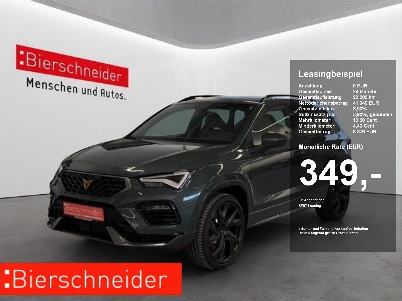 Cupra Ateca 300 VZ ab 349.- 1.590 Überführung eSITZ eH