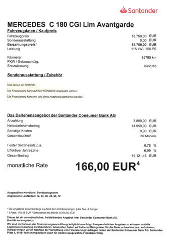 Fahrzeugabbildung Mercedes-Benz C 180 CGI Avantgarde >NAV/Sitzheiz/Einparkhilfe<