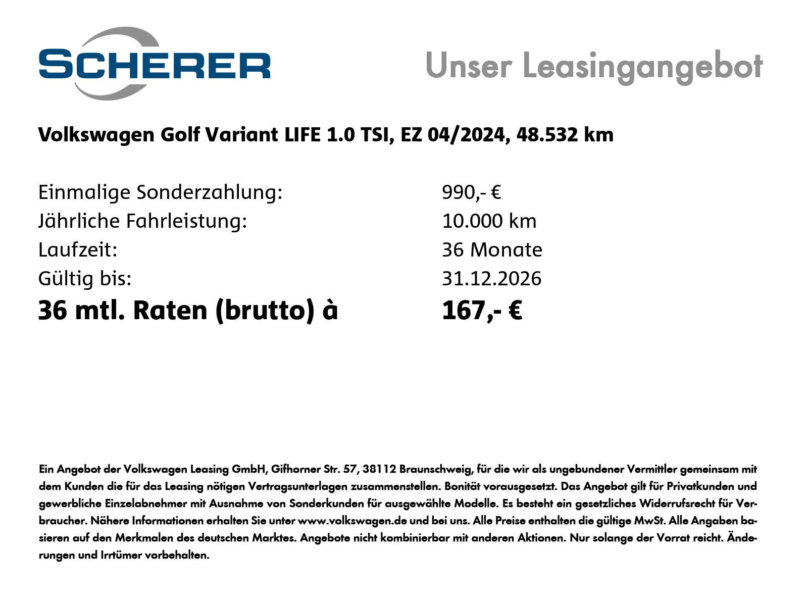 Volkswagen Golf VIII Variant 1.0 TSI Life, APP, ergoActive,, миниатюра 18