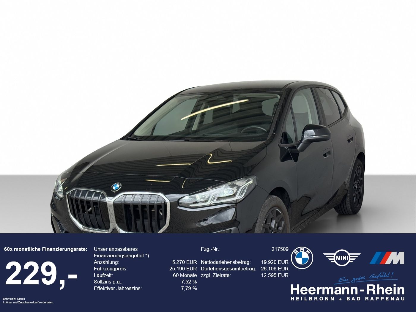 BMW 220iA Active Tourer LiveCock.LED.AHK.ParkAss.SHZ