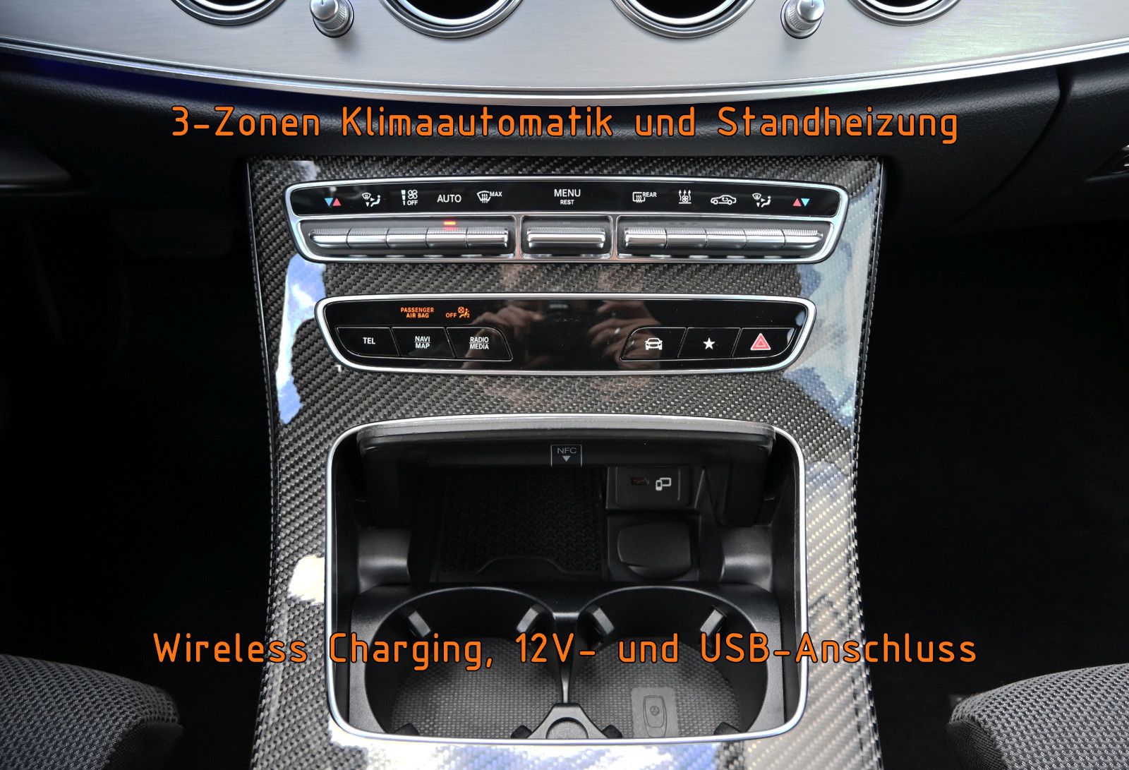 Fahrzeugabbildung Mercedes-Benz E 200 4Mat. T NIGHT °ACC°AHK°BURM°HUD°STANDHEIZ°