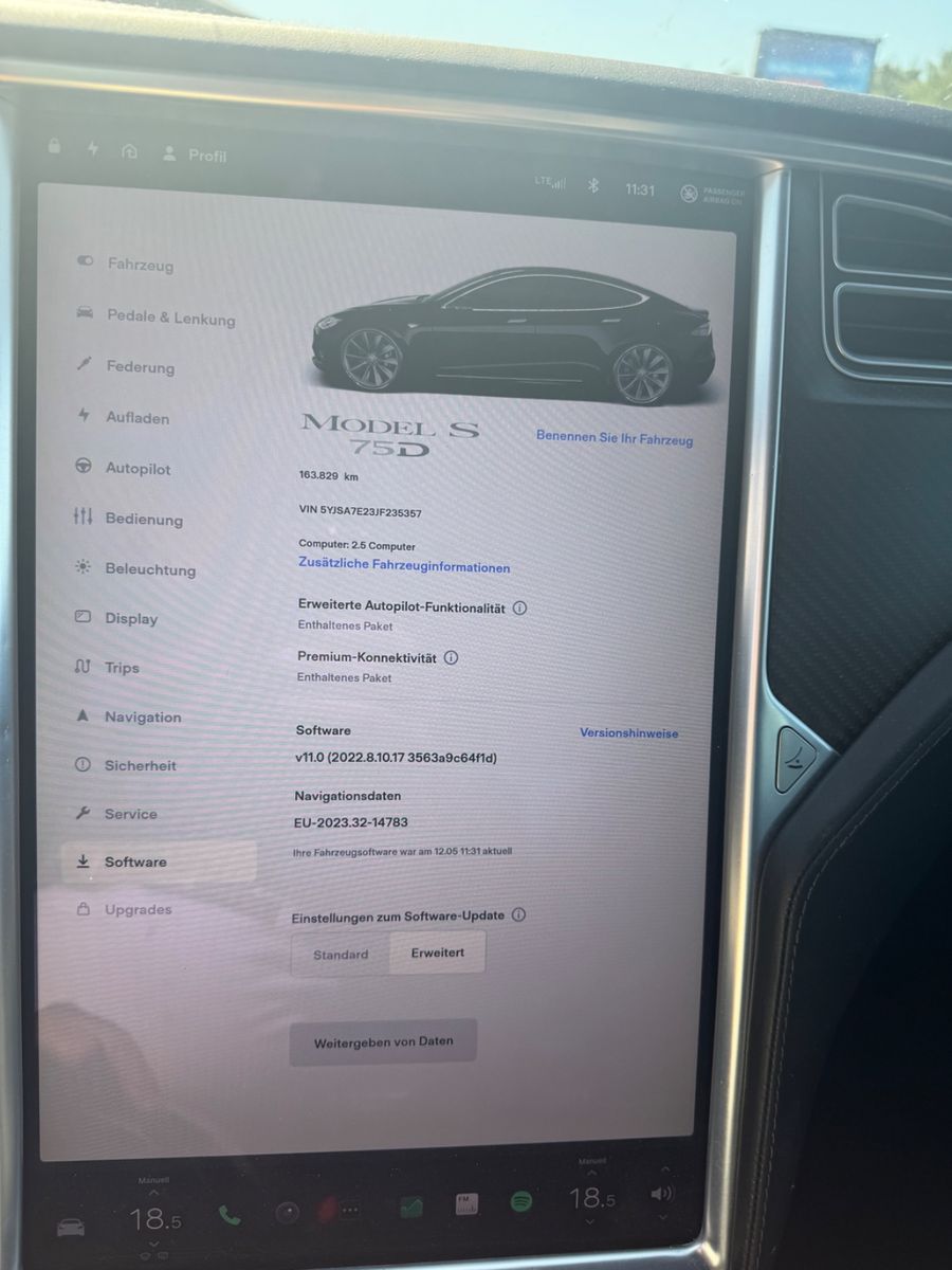 Fahrzeugabbildung Tesla Model S /Panodach/20Zoll/Vollleder-Sportsitze