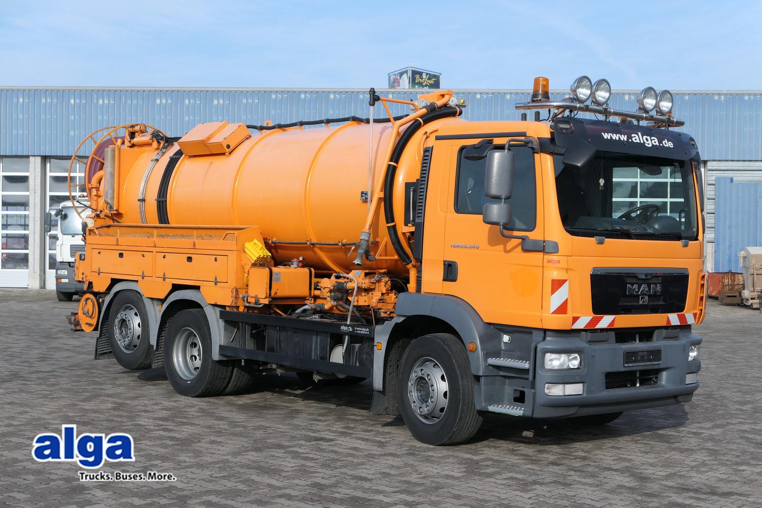 MAN 26.340 TGM 6x2, Müller VM F120 KH, Pumpe,Gelenkt