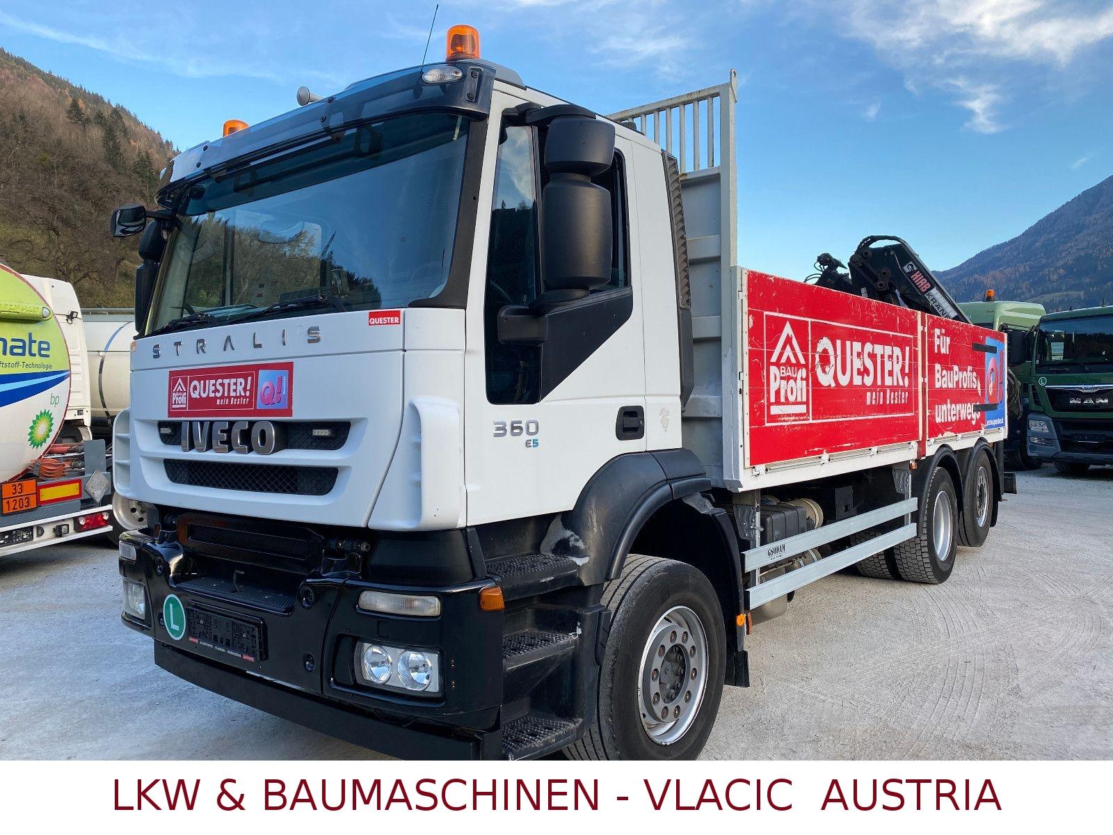 Iveco Stralis 360 Kran HIAB 166 4xHydr. Ladung 6,20m