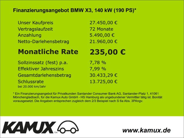 BMW X3 20d xDrive Steptronic Advantage+LED+NAVI+PDC