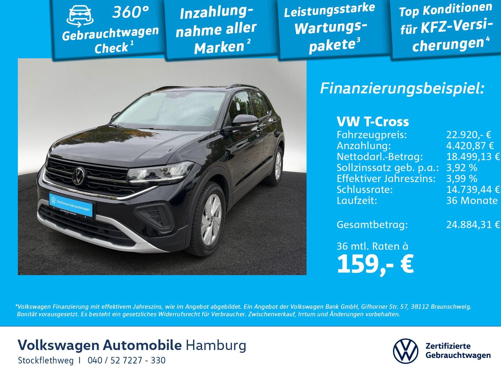 Volkswagen T-Cross 1.0 TSI Life DSG Navi ACC CarPlay LED