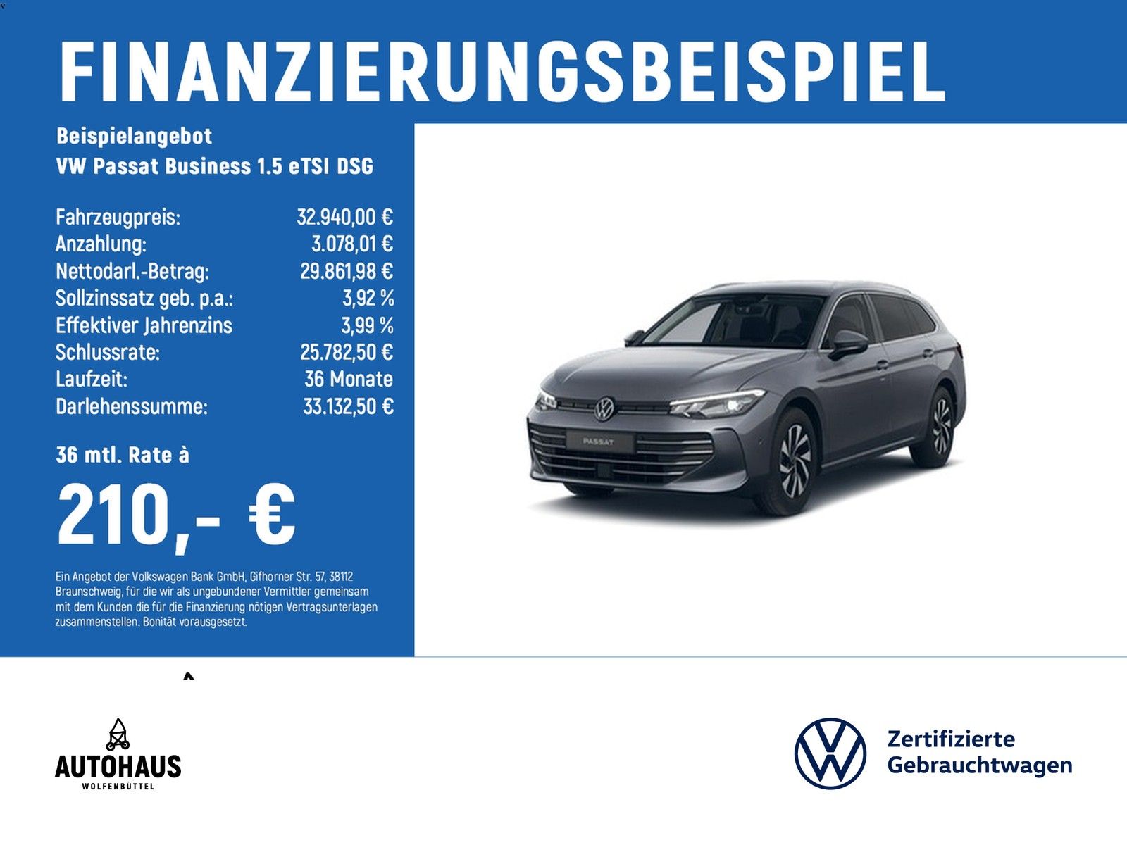 VW Passat Business 1.5 eTSI DSG STANDHZG+NAVI+RearV