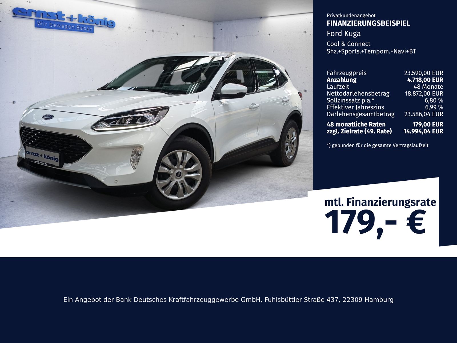 Ford Kuga Cool & Connect Shz.+Sports.+Tempom.+Navi+BT